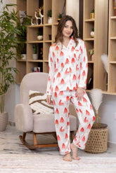 منامة حريمي ساتان مطبوعة بكم (4) - WELLA EGYPT