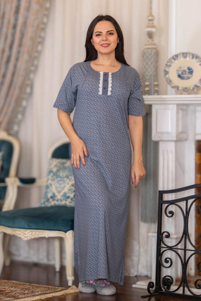 Woman Galabya Long Sleeve Cotton printed 18