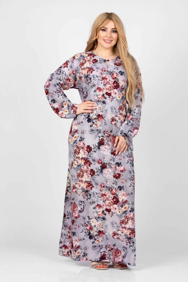 Woman Nighgown Printed Long Sleeve 2