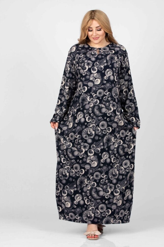 Woman Nighgown Printed Long Sleeve