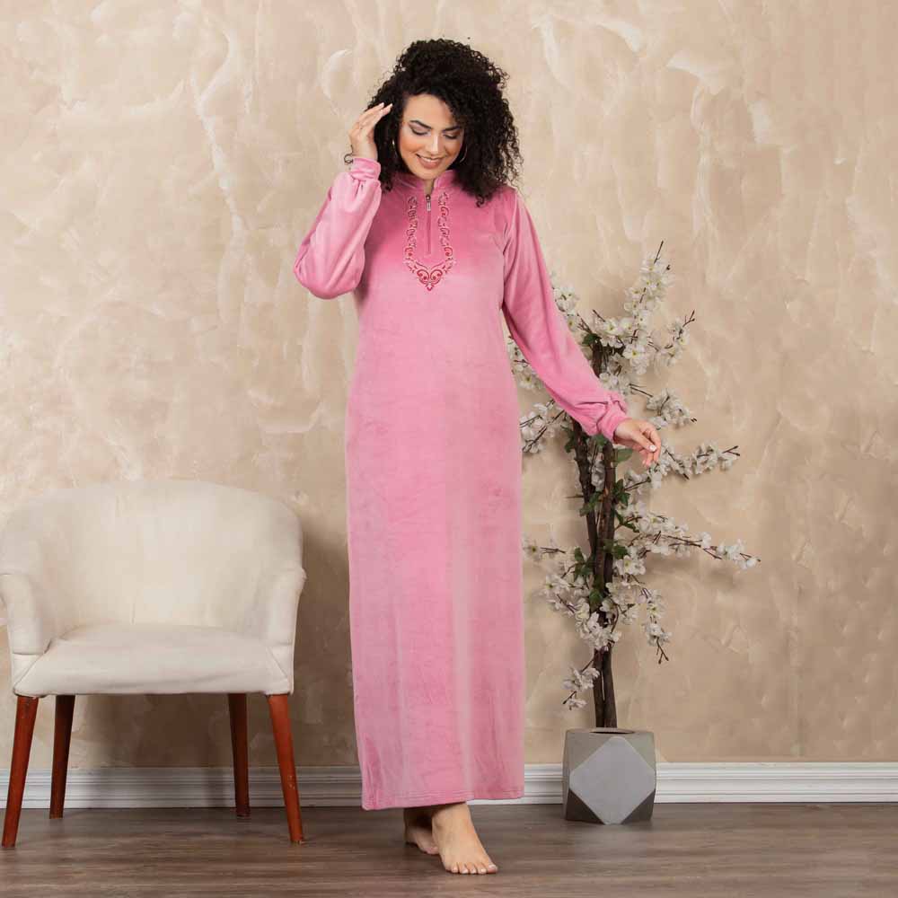 Woman Winter NightGown embroidery 9