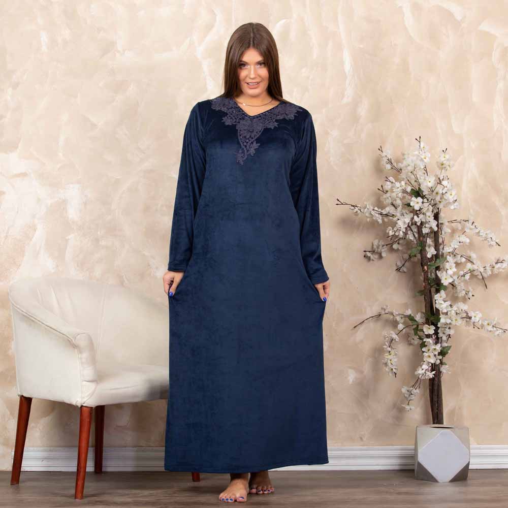 Woman Winter NightGown Embroidery 10