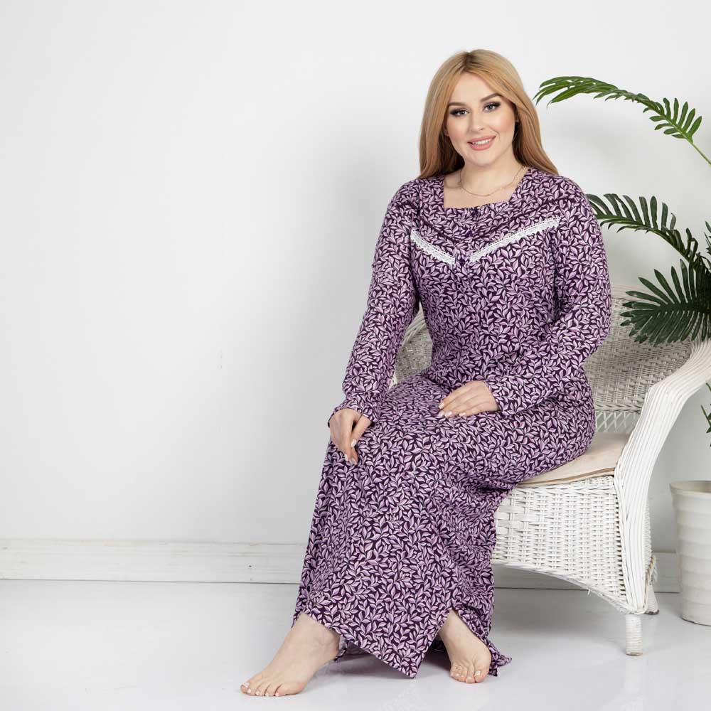 Woman Long Sleeve NightGown 4