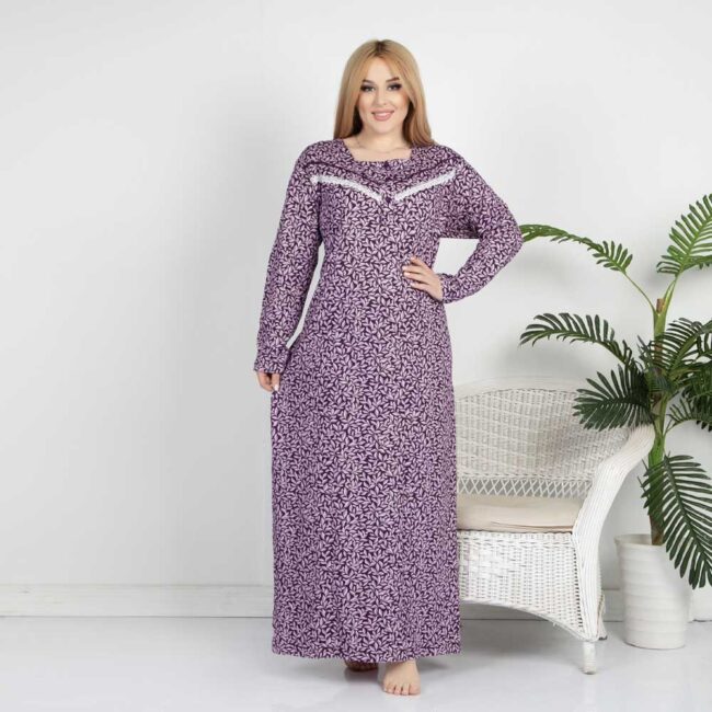 Woman Long Sleeve NightGown 4