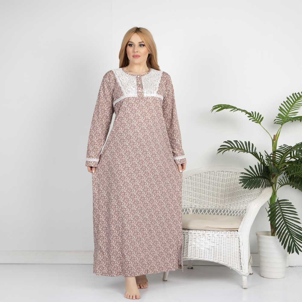 Woman Long Sleeve NightGown 17