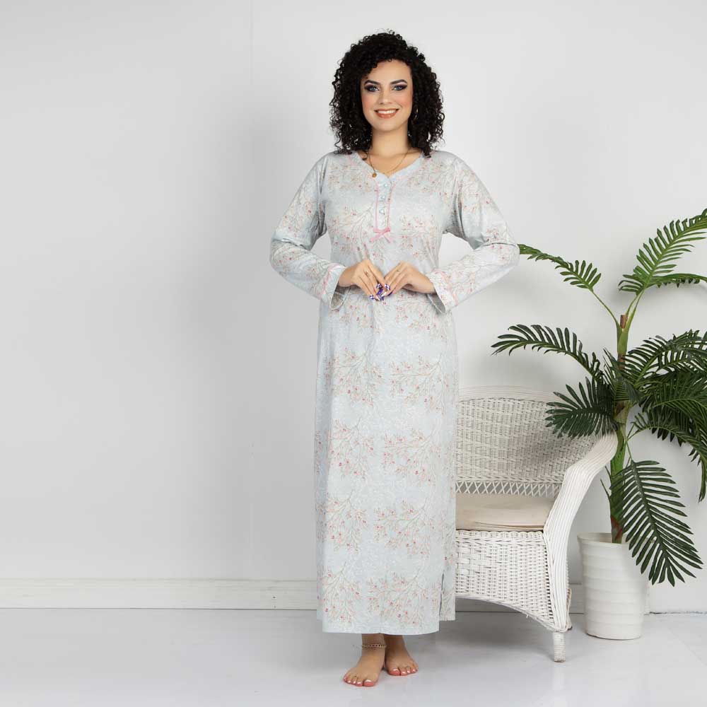 Woman Long Sleeve NightGown 9